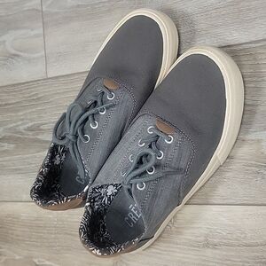 Crevo Tiller Gray and Tan Two Tone Canvas Casual Shoes 8 1/2